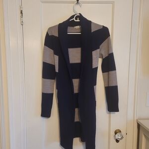 Striped Navy and Gray Women's Sweater